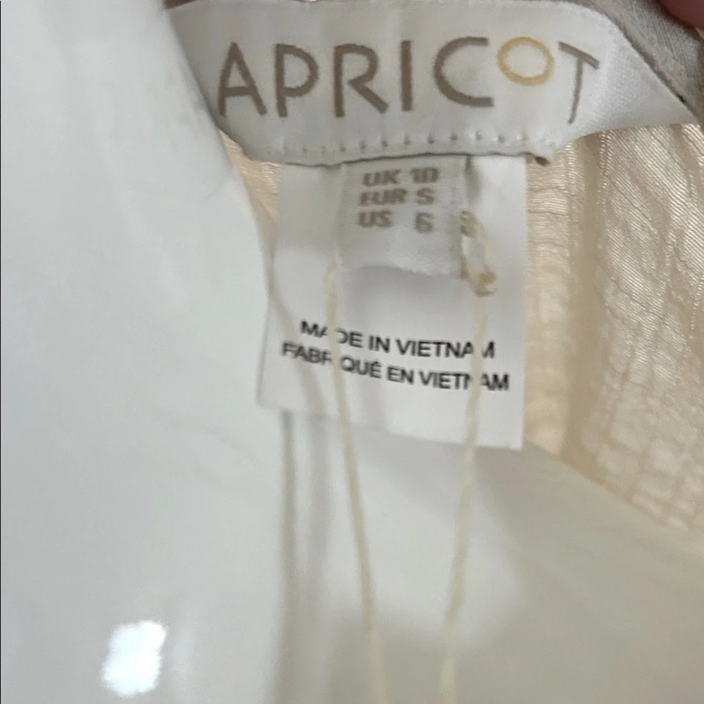 Apricot Vertical Ruffle Shimmer Slub Shirt NWT - Picture 8 of 10